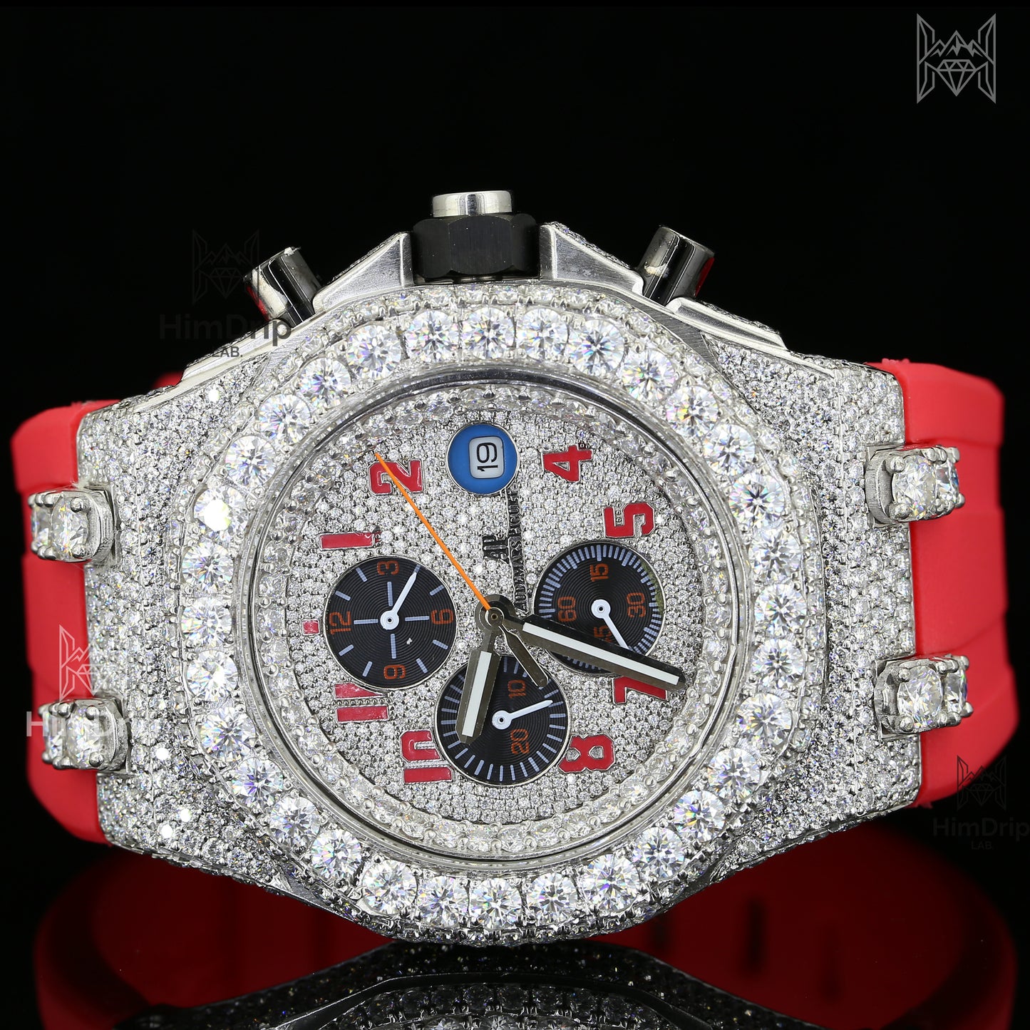18K White Gold Plated Iced Out Moissanite Watch – D VVS Moissanite | Japanese Quartz Movement | Luxury Hip Hop Watch