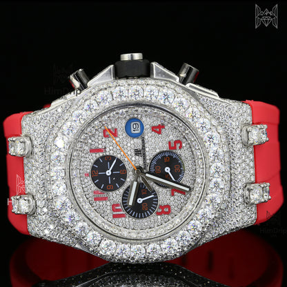 18K White Gold Plated Iced Out Moissanite Watch – D VVS Moissanite | Japanese Quartz Movement | Luxury Hip Hop Watch