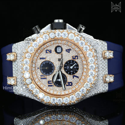 18K Gold Plated Iced Out Moissanite Watch – D VVS Moissanite | Japanese Quartz Movement | Luxury Hip Hop Watch