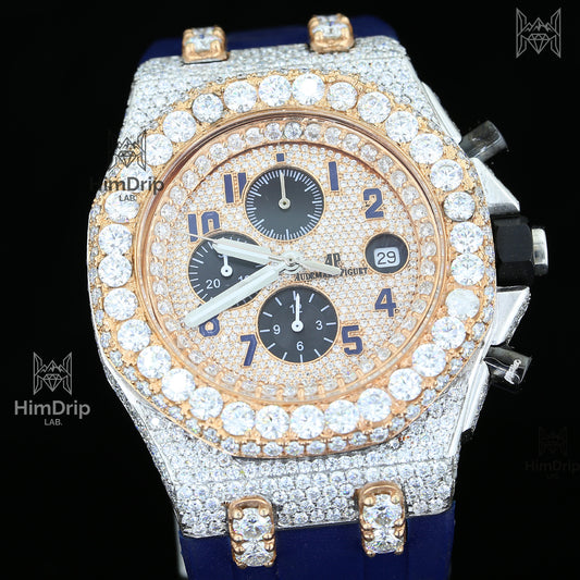 18K Gold Plated Iced Out Moissanite Watch – D VVS Moissanite | Japanese Quartz Movement | Luxury Hip Hop Watch