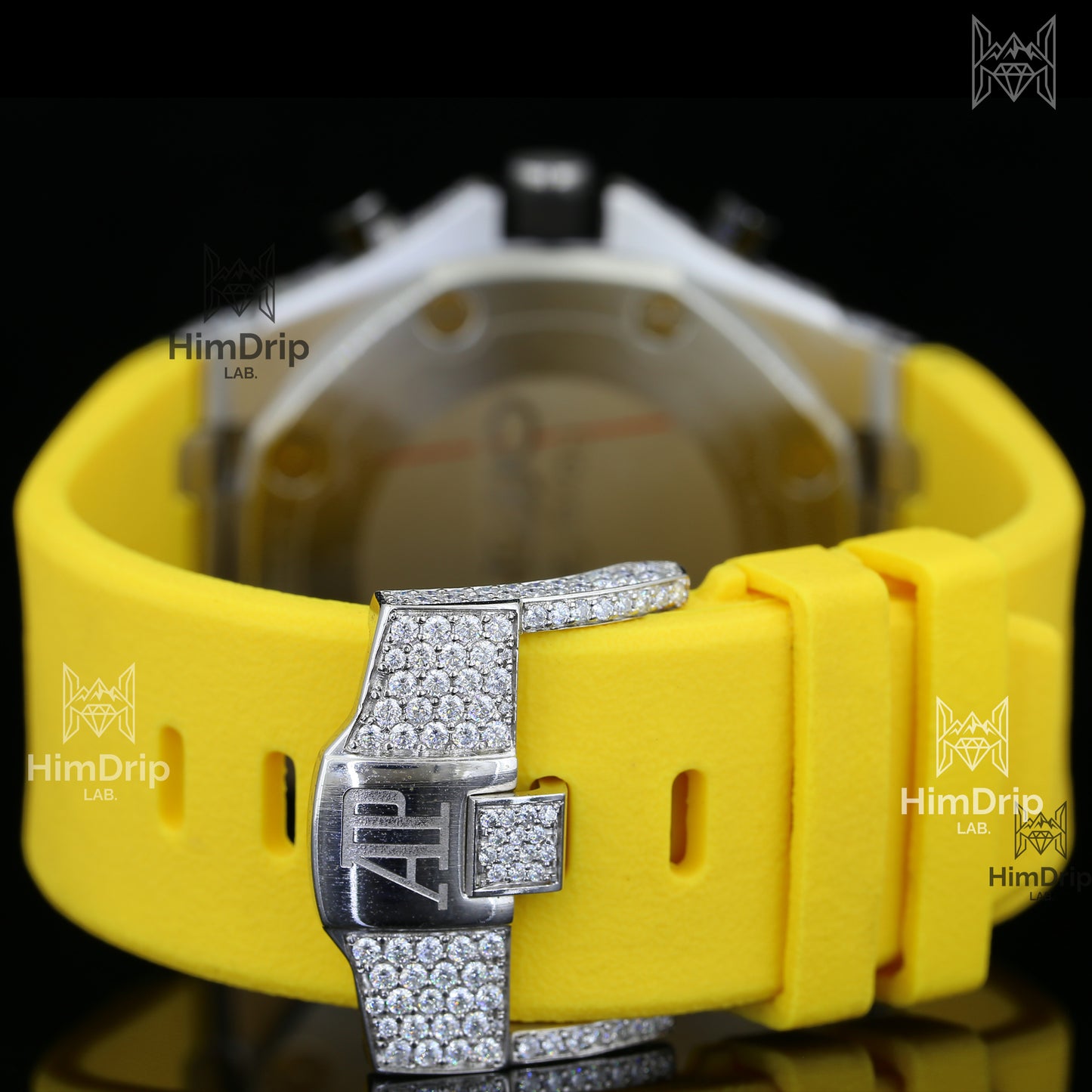 Customized Audemars Piguet Royal Oak Offshore | Yellow & White 18K Gold Plated | Moissanite Diamond Watch | Japanese Automatic Movement
