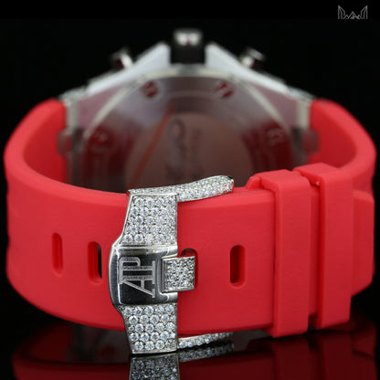 18K White Gold Plated Iced Out Moissanite Watch – D VVS Moissanite | Japanese Quartz Movement | Luxury Hip Hop Watch