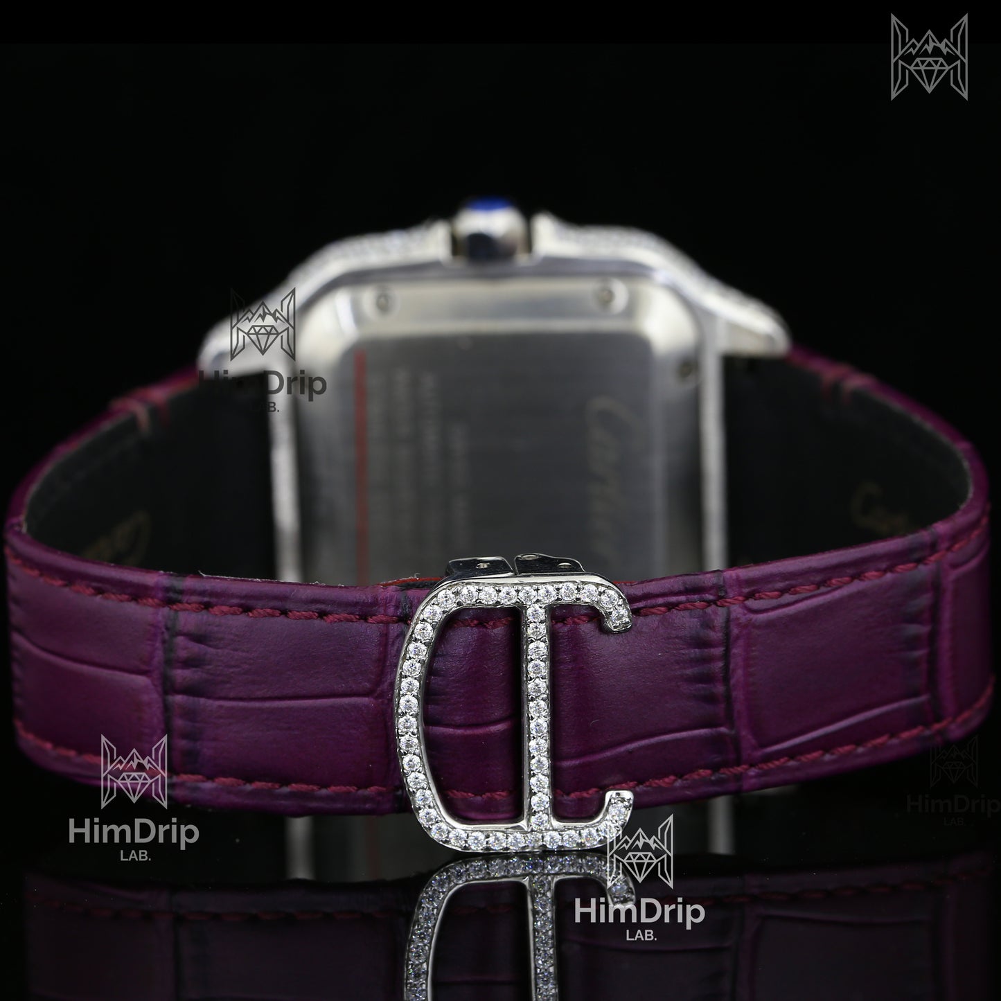 Customized Automatic Moissanite Diamond Royal Oak Offshore Chronograph Leather Strap Watch For Men