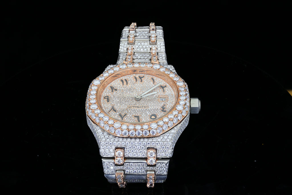 Custom Diamond Hip Hop Automatic Watch : Luxury Moissanite Iced Out Watch