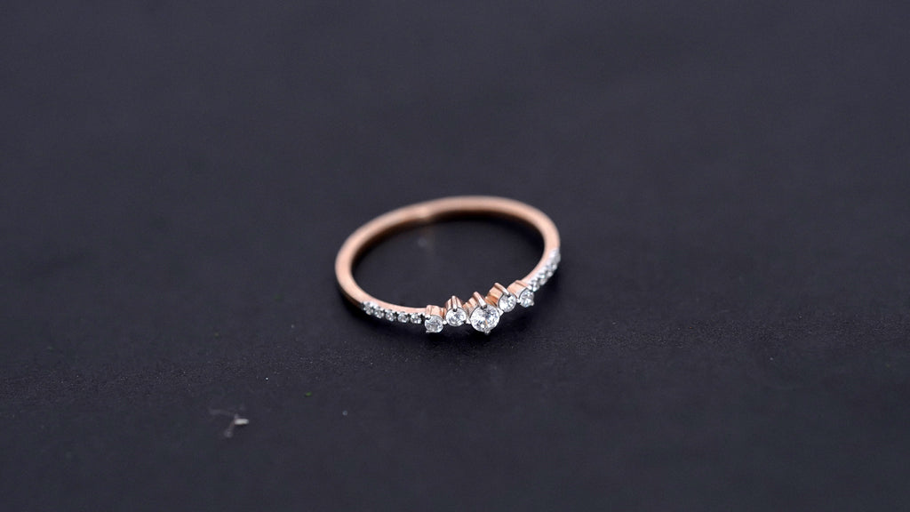 Sterling Silver Moissanite Cluster Ring: Minimalist Dainty Promise Jewelry