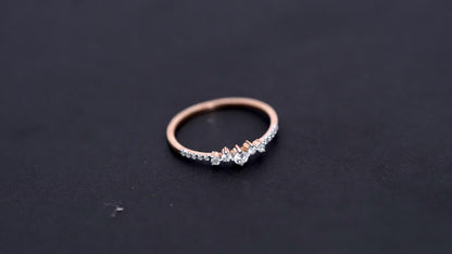 Sterling Silver Moissanite Cluster Ring: Minimalist Dainty Promise Jewelry