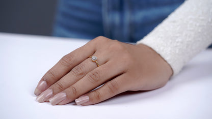 Sterling Silver Moissanite Halo Engagement Ring: Dainty Bridal Jewelry