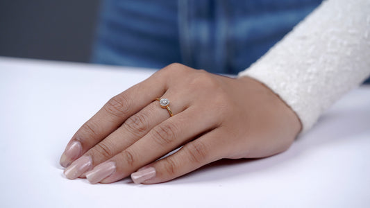 Sterling Silver Moissanite Halo Engagement Ring: Dainty Bridal Jewelry