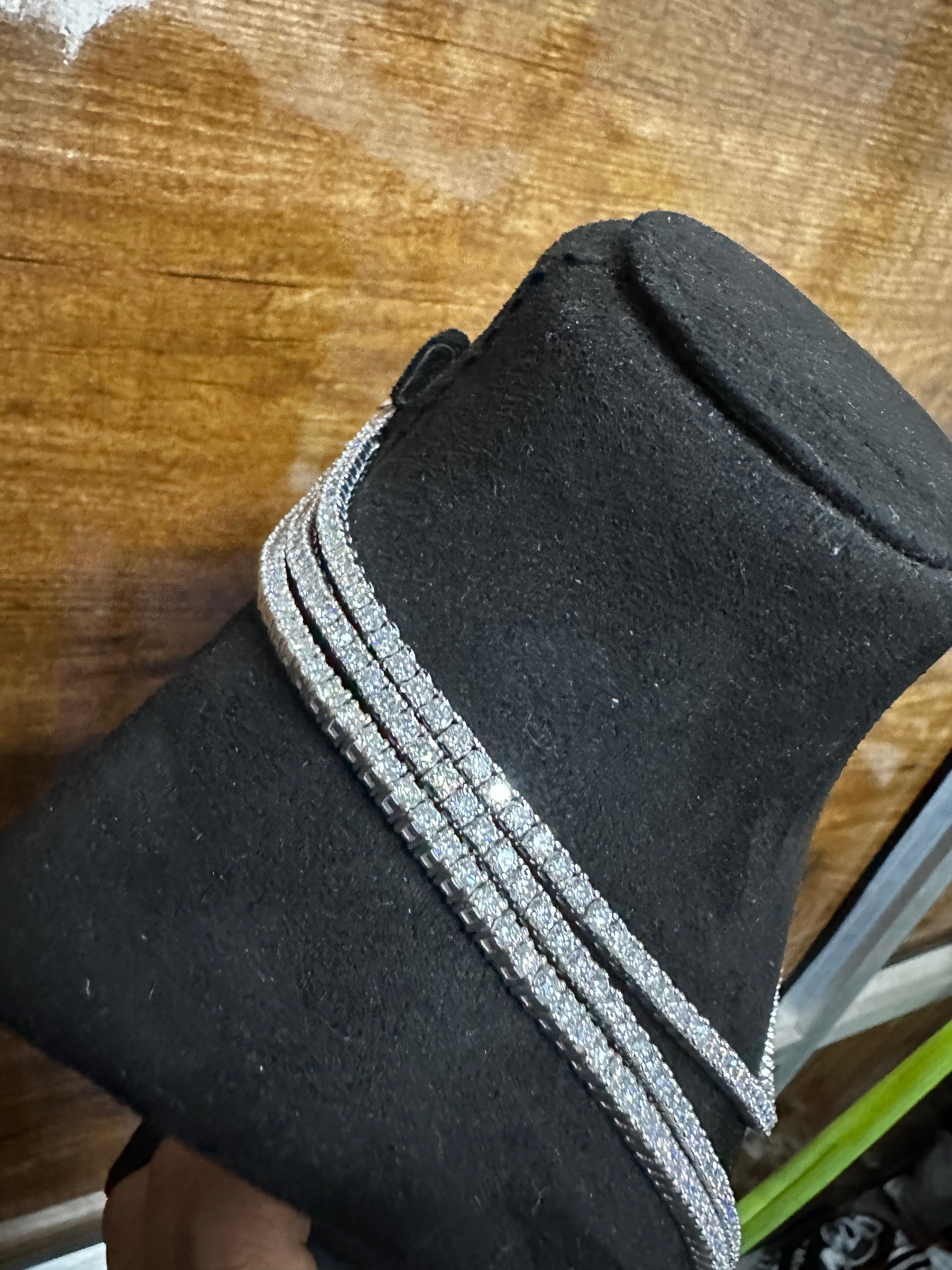 VVS1 Moissanite Diamond Tennis Chain Necklace, 925 Sterling Silver, Tennis Bracelet, Diamond Tennis Necklace, Women's & Men's Tennis Chain