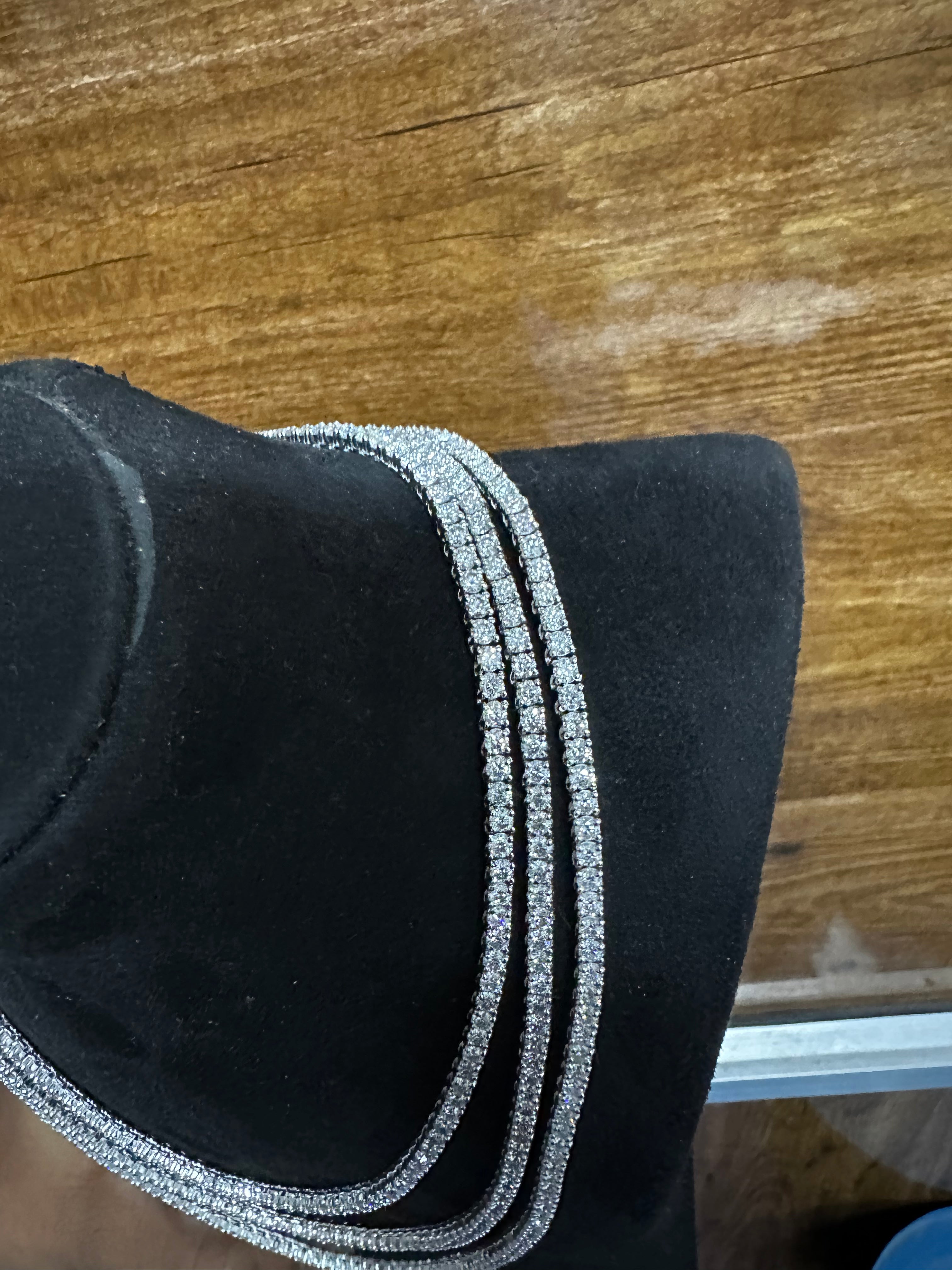 VVS1 Moissanite Diamond Tennis Chain Necklace, 925 Sterling Silver, Tennis Bracelet, Diamond Tennis Necklace, Women's & Men's Tennis Chain