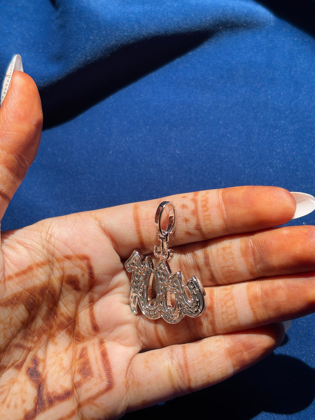 Allah Arabic Moissanite Pendant in 925 Sterling Silver | Iced Out Islamic Necklace | VVS Moissanite Hip Hop Jewelry