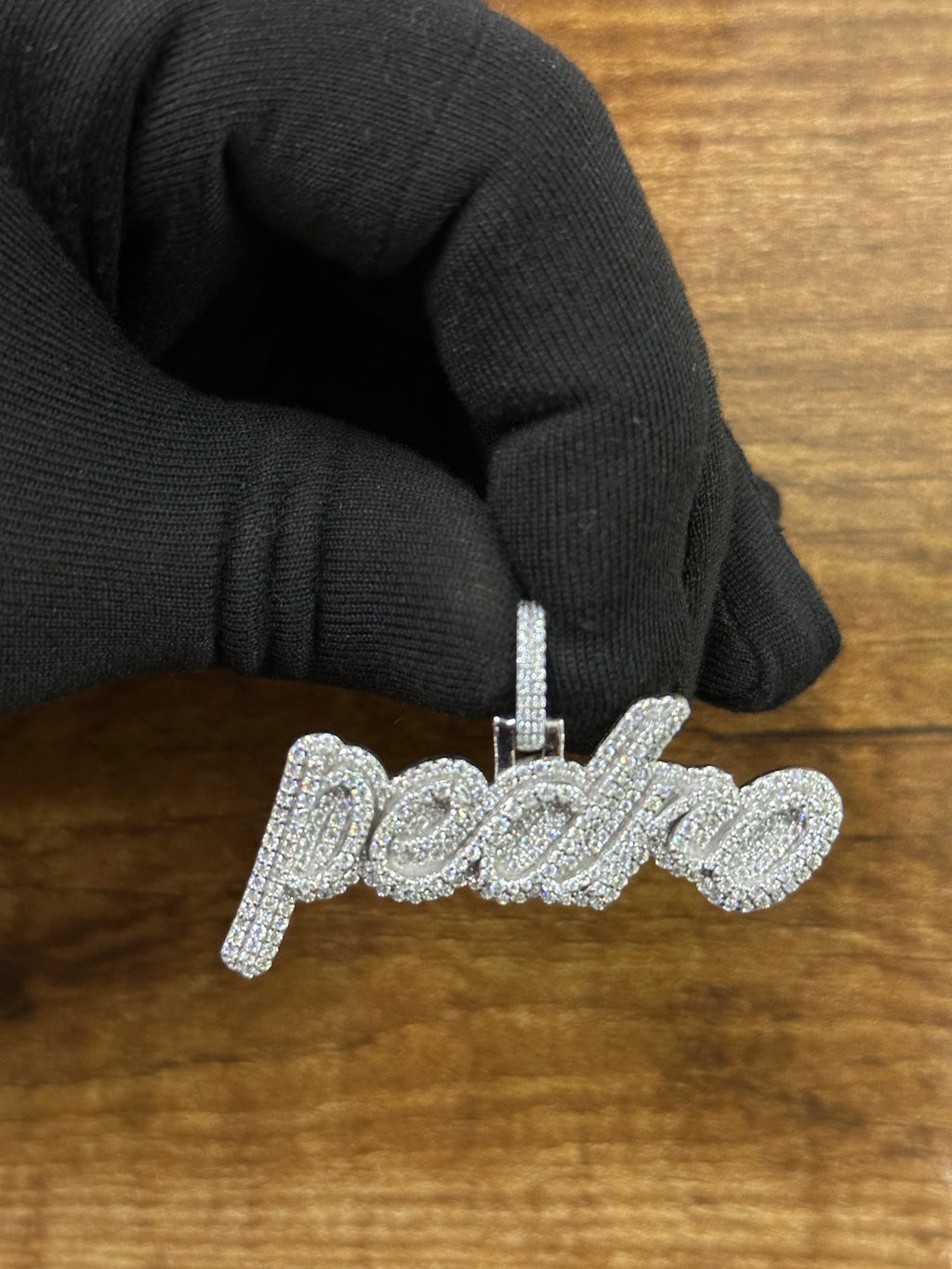 Custom Iced Out Name Pendant: Moissanite Pavé Sterling Silver Hip Hop Necklace