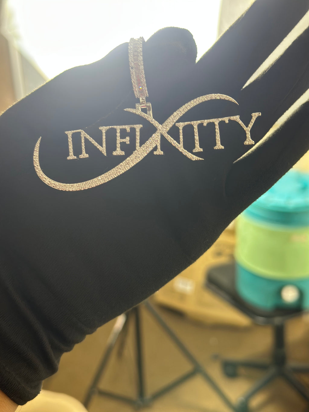 Custom Moissanite Infinity Pendant: Personalized 925 Silver Name Necklace