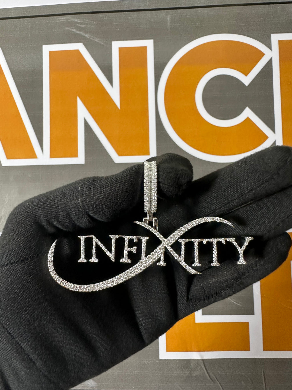 Custom Moissanite Infinity Pendant: Personalized 925 Silver Name Necklace