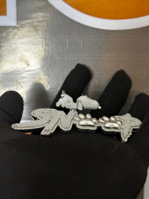 Custom Iced Out Moissanite "SNOOP" Pendant: 925 Silver Dog Paw Hip Hop Jewelry