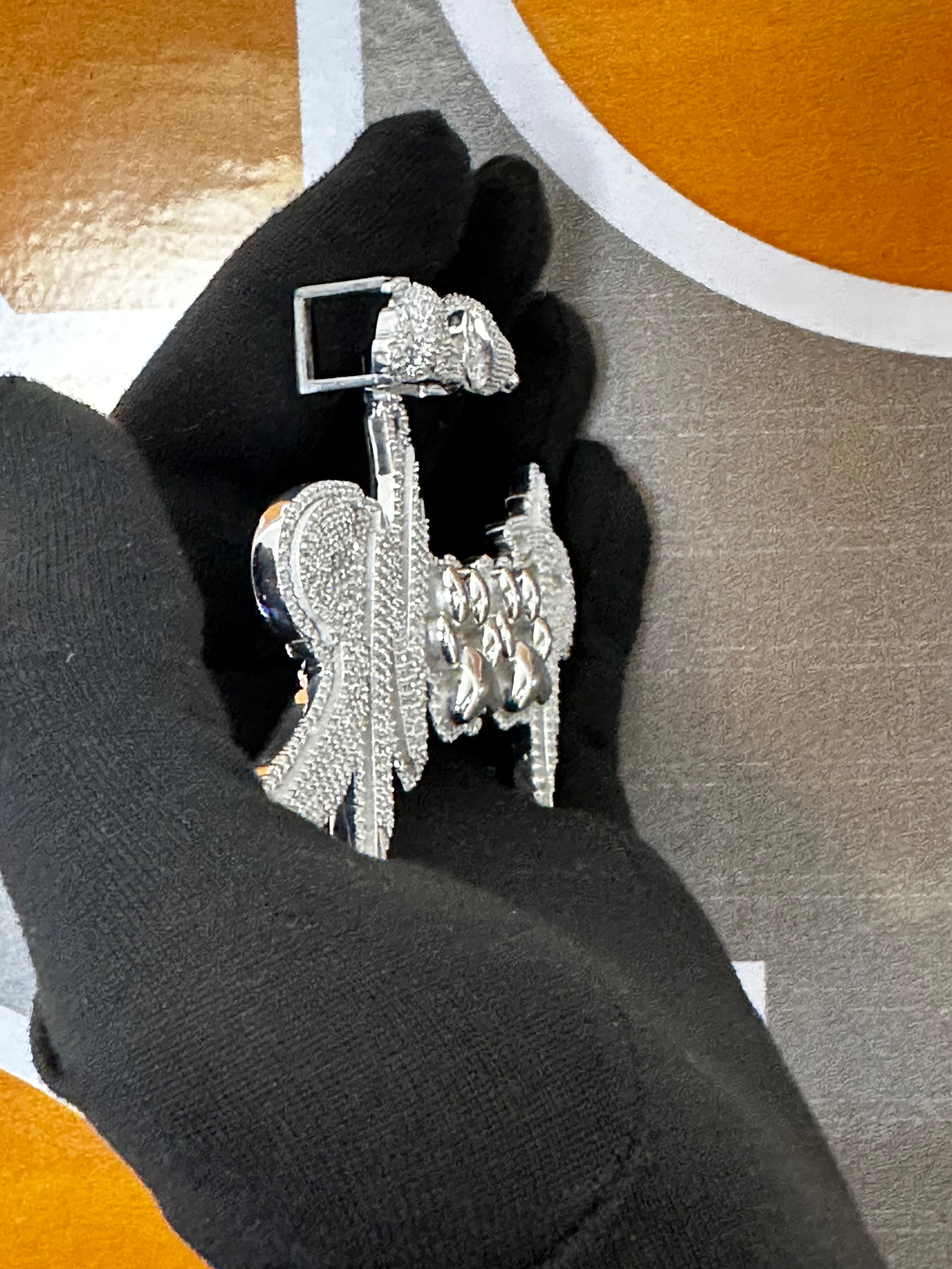 Custom Iced Out Moissanite "SNOOP" Pendant: 925 Silver Dog Paw Hip Hop Jewelry