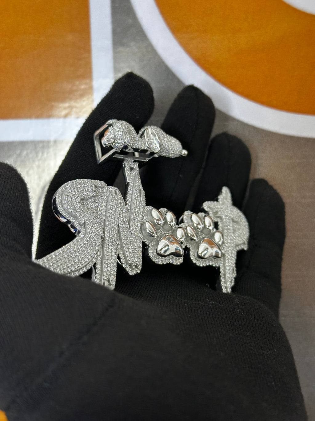 Custom Iced Out Moissanite "SNOOP" Pendant: 925 Silver Dog Paw Hip Hop Jewelry