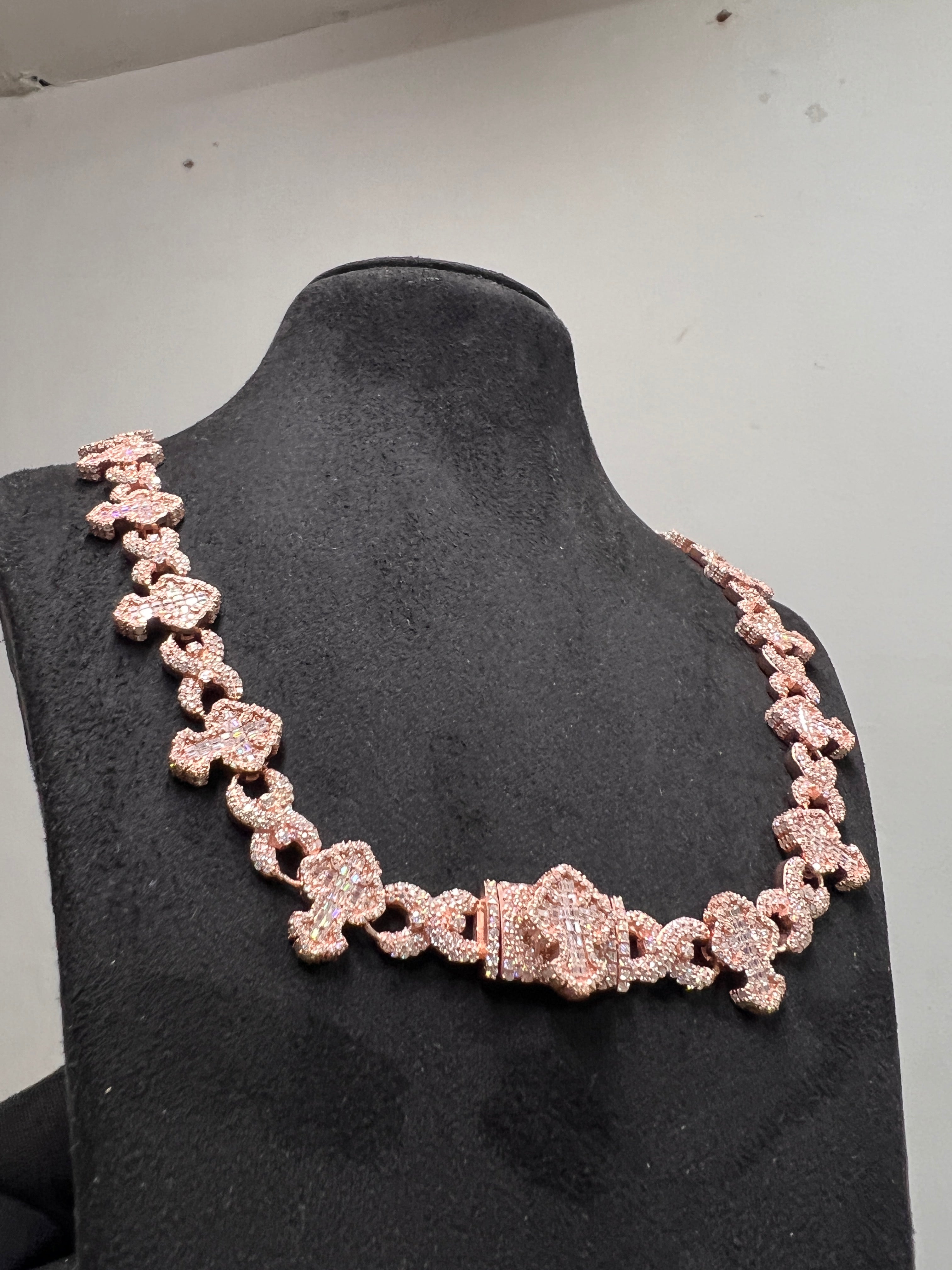Iced Out 15MM Moissanite Diamond Link Chain: Custom Silver or Gold