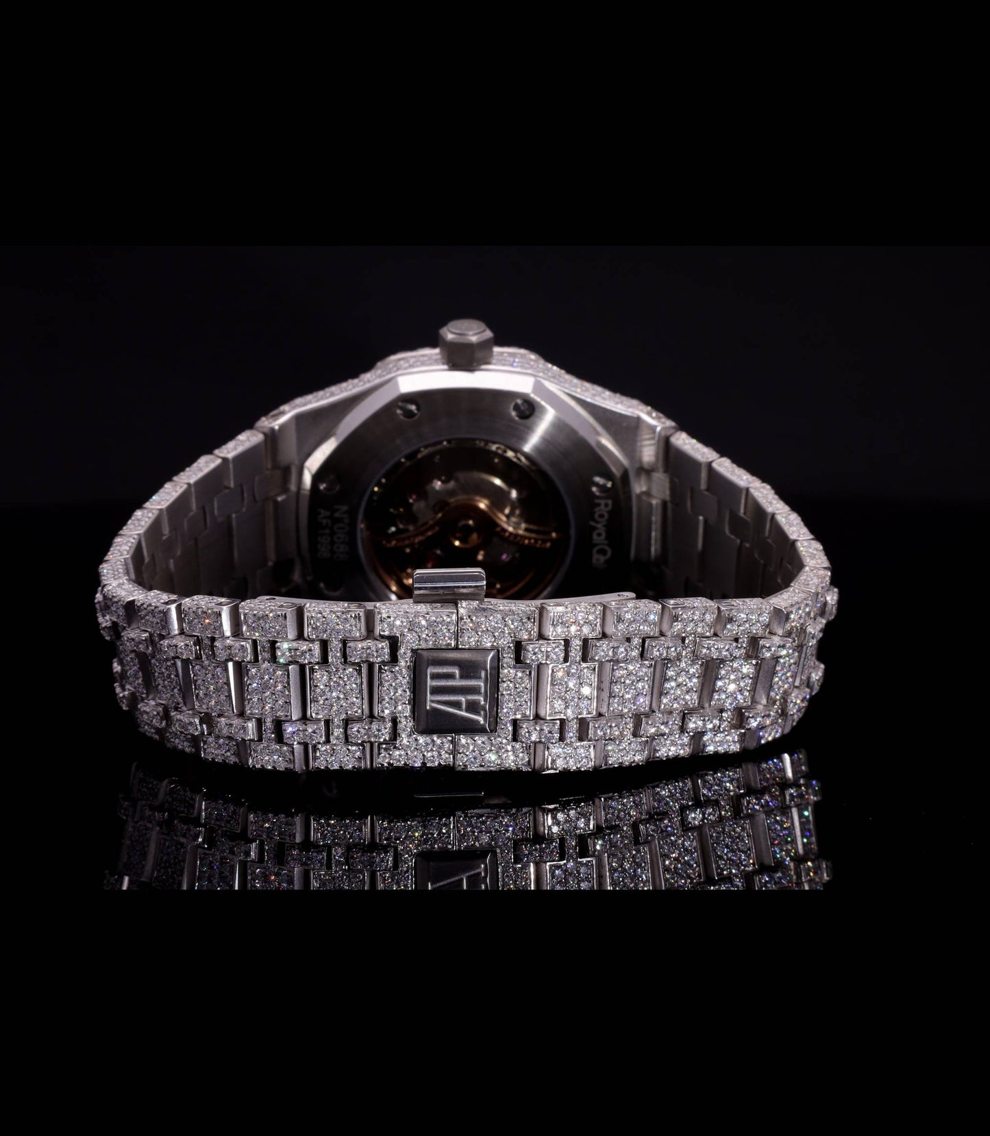 18K White Gold Plated Iced Out Moissanite Watch – Silver Diamond Dial | D VVS Moissanite | Japanese / Semi ETA / ETA Automatic Movement