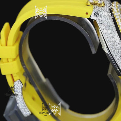 Customized Audemars Piguet Royal Oak Offshore | Yellow & White 18K Gold Plated | Moissanite Diamond Watch | Japanese Automatic Movement
