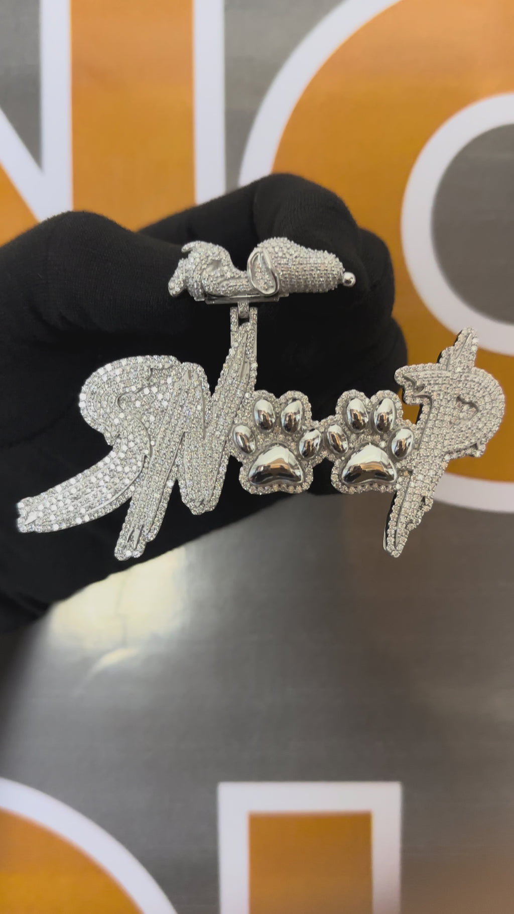 Custom Iced Out Moissanite "SNOOP" Pendant: 925 Silver Dog Paw Hip Hop Jewelry