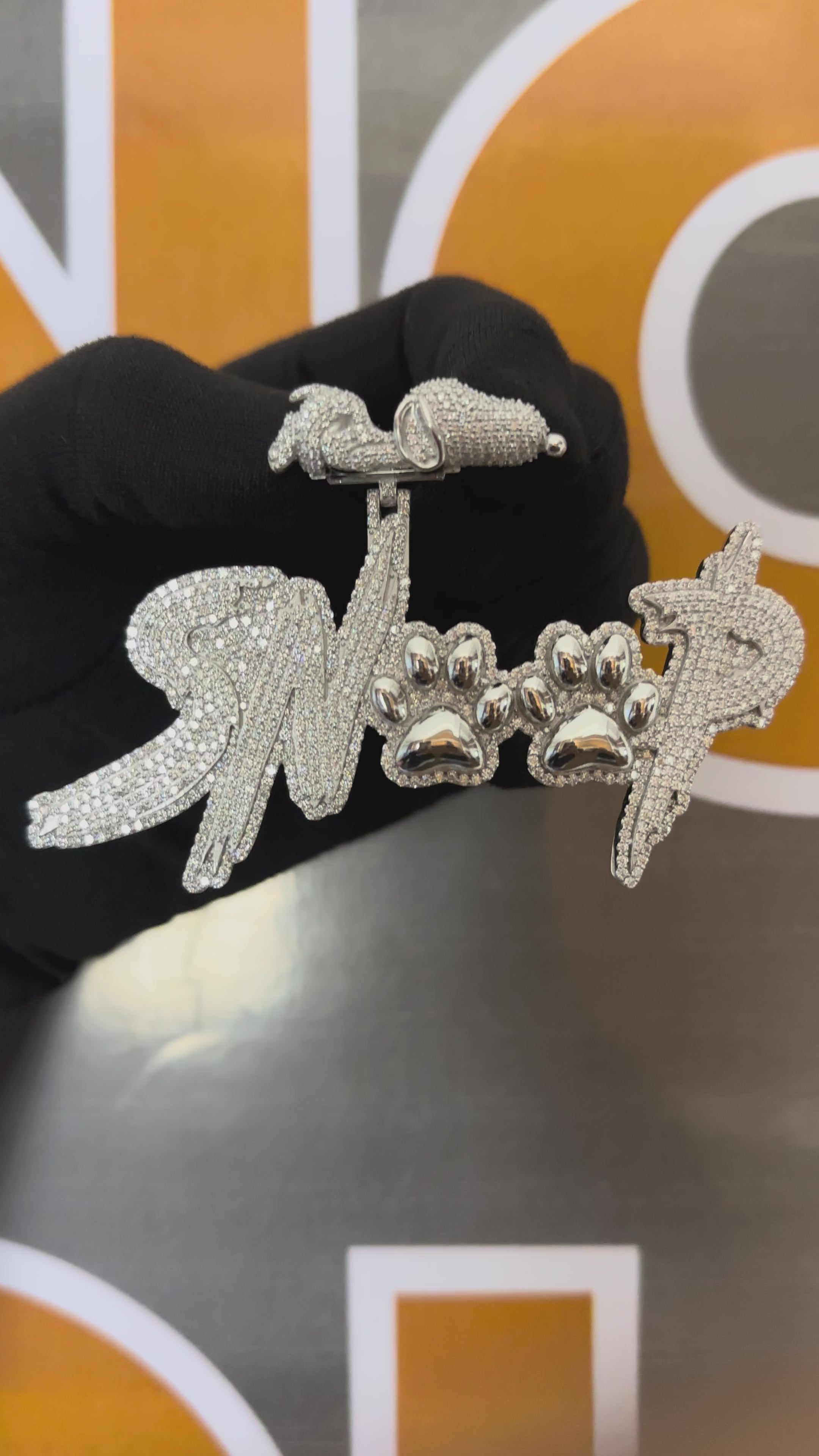 Custom Iced Out Moissanite "SNOOP" Pendant: 925 Silver Dog Paw Hip Hop Jewelry