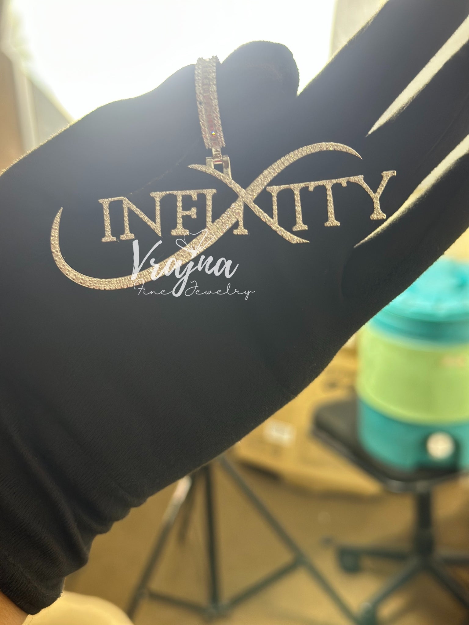 Custom Moissanite Infinity Pendant: Personalized 925 Silver Name Necklace