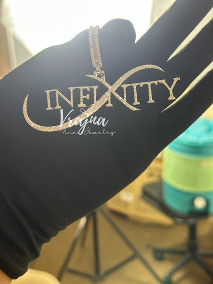 Custom Moissanite Infinity Pendant: Personalized 925 Silver Name Necklace