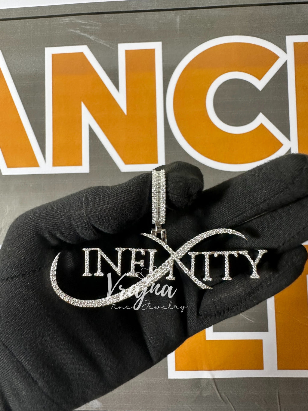 Custom Moissanite Infinity Pendant: Personalized 925 Silver Name Necklace