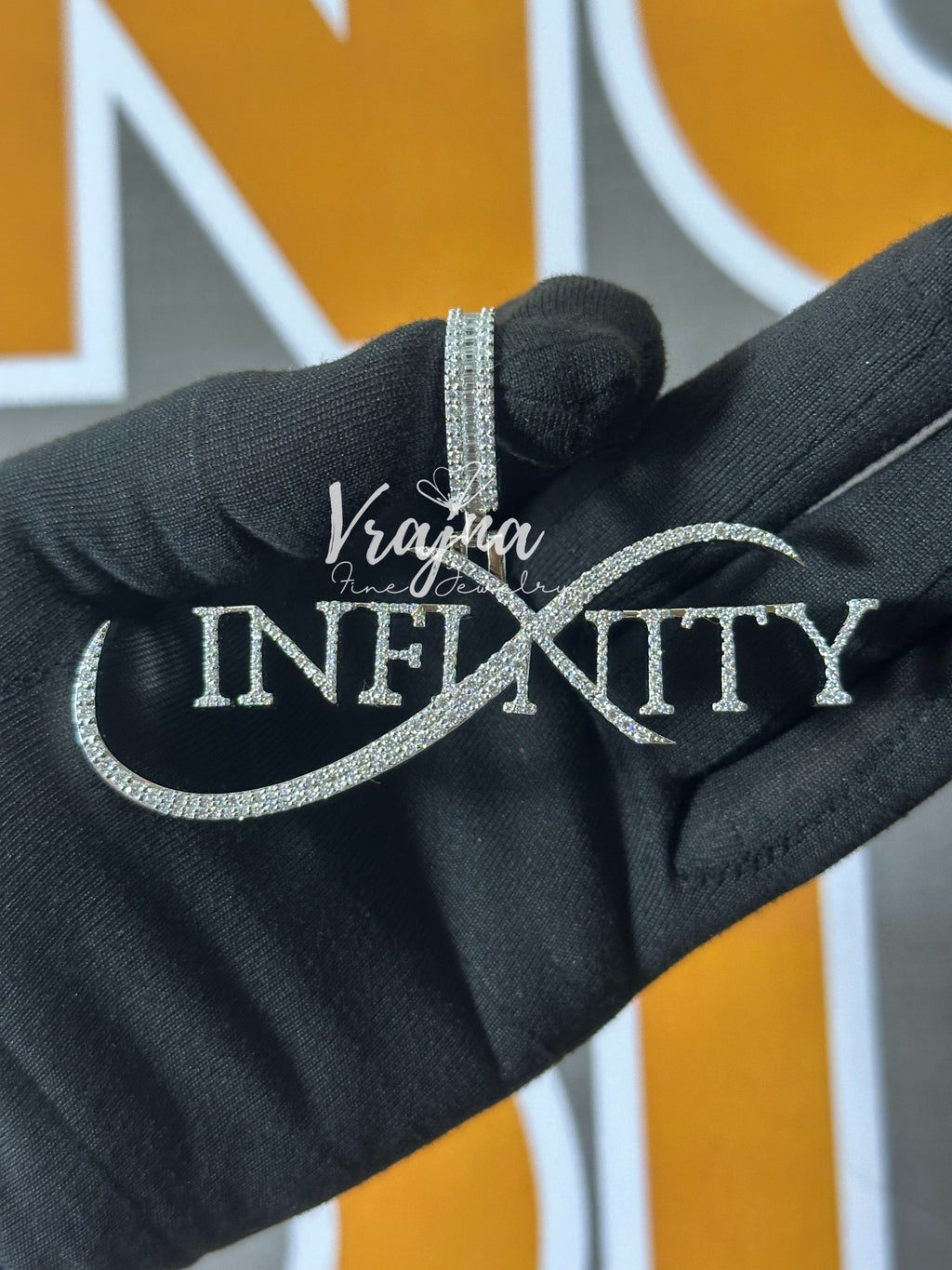 Custom Moissanite Infinity Pendant: Personalized 925 Silver Name Necklace